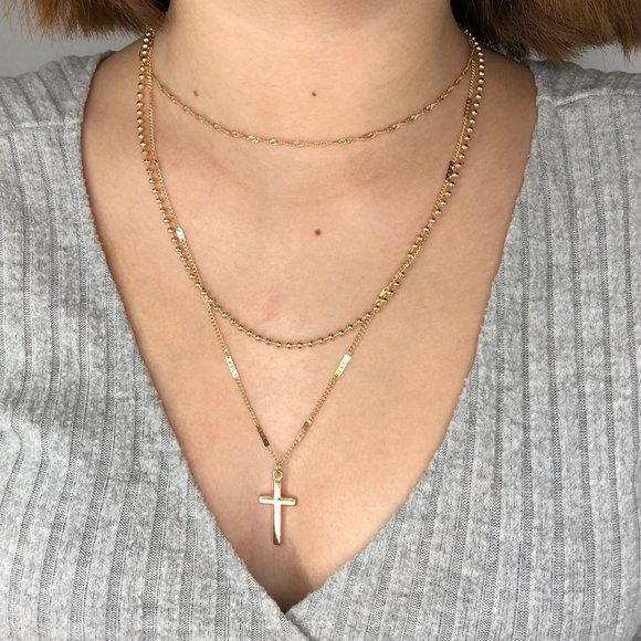 Cross Necklace, Dainty Necklace, Simple Necklace, Christian Jewelry, Chain Neckl - Picture 2 of 6